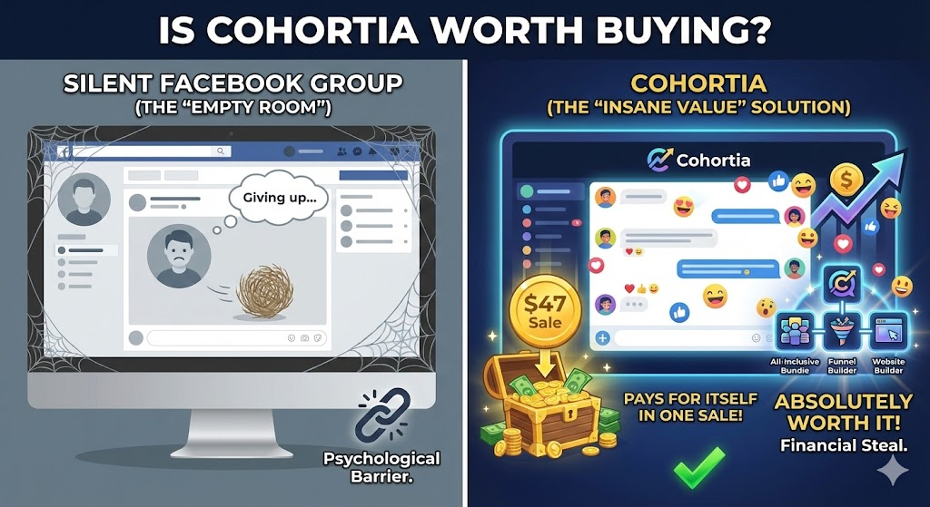 Is Cohortia Worth Buying?
If you have ever stared at a silent Facebook group and felt like giving up, Cohortia is absolutely worth it. It removes the psychological barrier of the "empty room."
Financially, it’s a steal. One successful sale of a $47 course or membership inside your community pays for the entire software. The "All-Inclusive" bundle offers insane value by including funnel builders and website builders too.