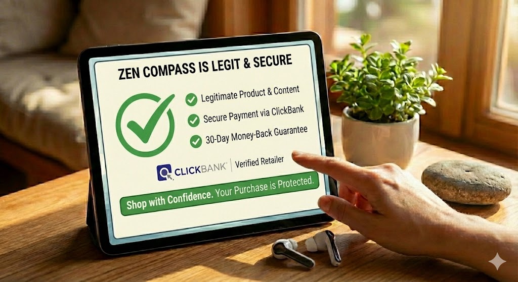 Is ZEN COMPASS: Motivational & Spiritual Book Bundle Legit or a Scam?
It is vital to address the query: Is Zen Compass scam or legit?
The product is sold through ClickBank, a top-tier global retailer known for strict compliance and customer protection.
Legitimacy: The product exists, the content is high-quality, and the delivery is instant.
Safety: Your purchase is processed through secure, encrypted servers.
Guarantee: You have a 30-day window to request a refund if it doesn't meet your expectations.
There is no scam here—just a solid educational product backed by a reputable platform.